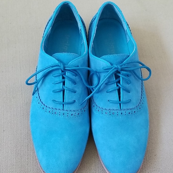 twiggy LONDON Shoes - Twiggy London teal suede oxfords